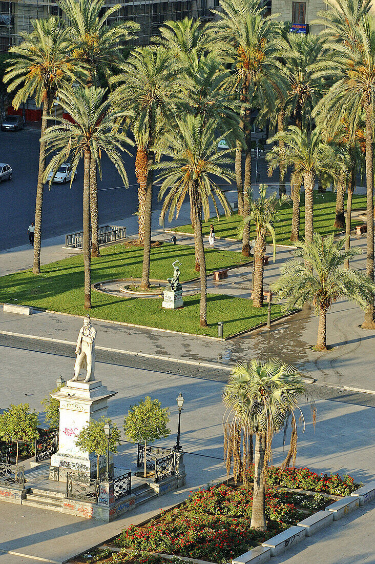 Piazza Ruggero Settimo known as piazza Politeama. Palermo, main city of Sicily. Italy