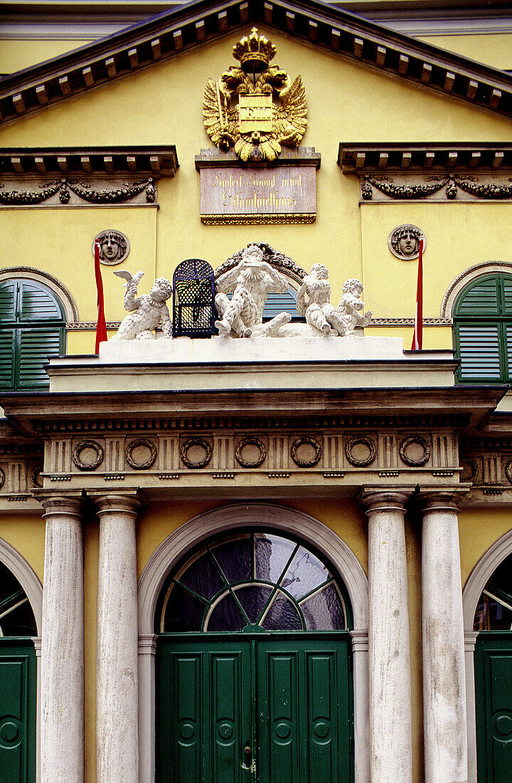 Close up on the Chikanender theater façade. Vienna. Austria