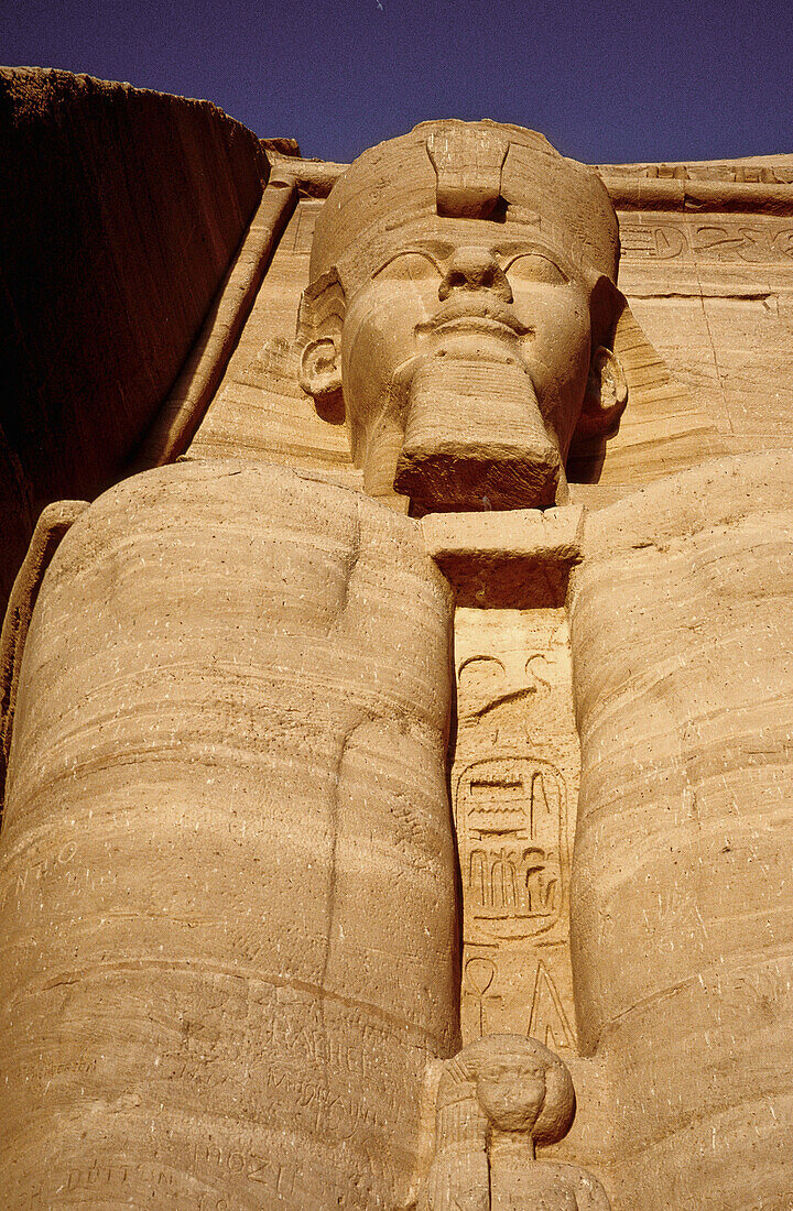 Ramses II Temple on Lake Nasser bank. Abu Simbel. Nubia. Egypt