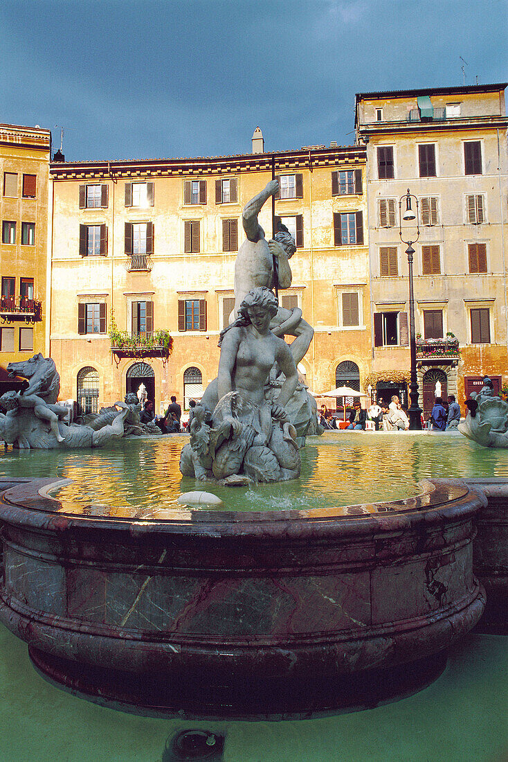 Neptune s Fountain (19th century) at Piazza Navona. Rome. Italy