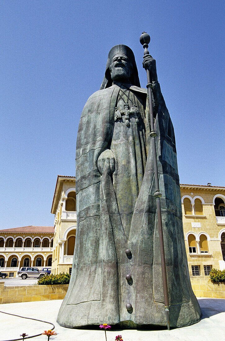 Statue of Makarios III, archbishop and primate of the Orthodox Church of Cyprus. Nicosia, Cyprus