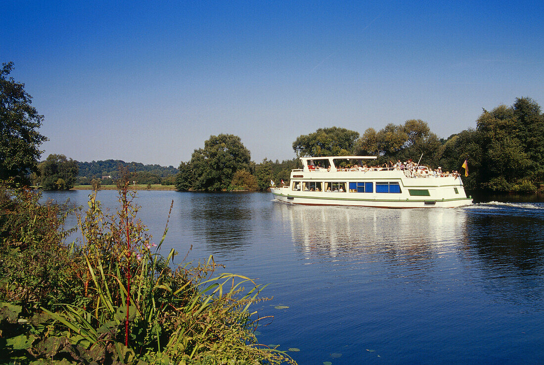 Excursion boat, Witten, Ruhr Valley, Ruhr, Northrhine, Westphalia, Germany