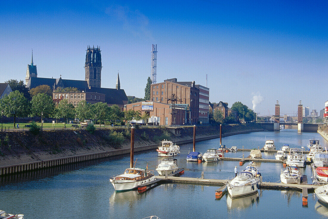 Marina, Innenhafen, Duisburg, Ruhr, Ruhrgebiet, Nordrhein Westfalen, Deutschland