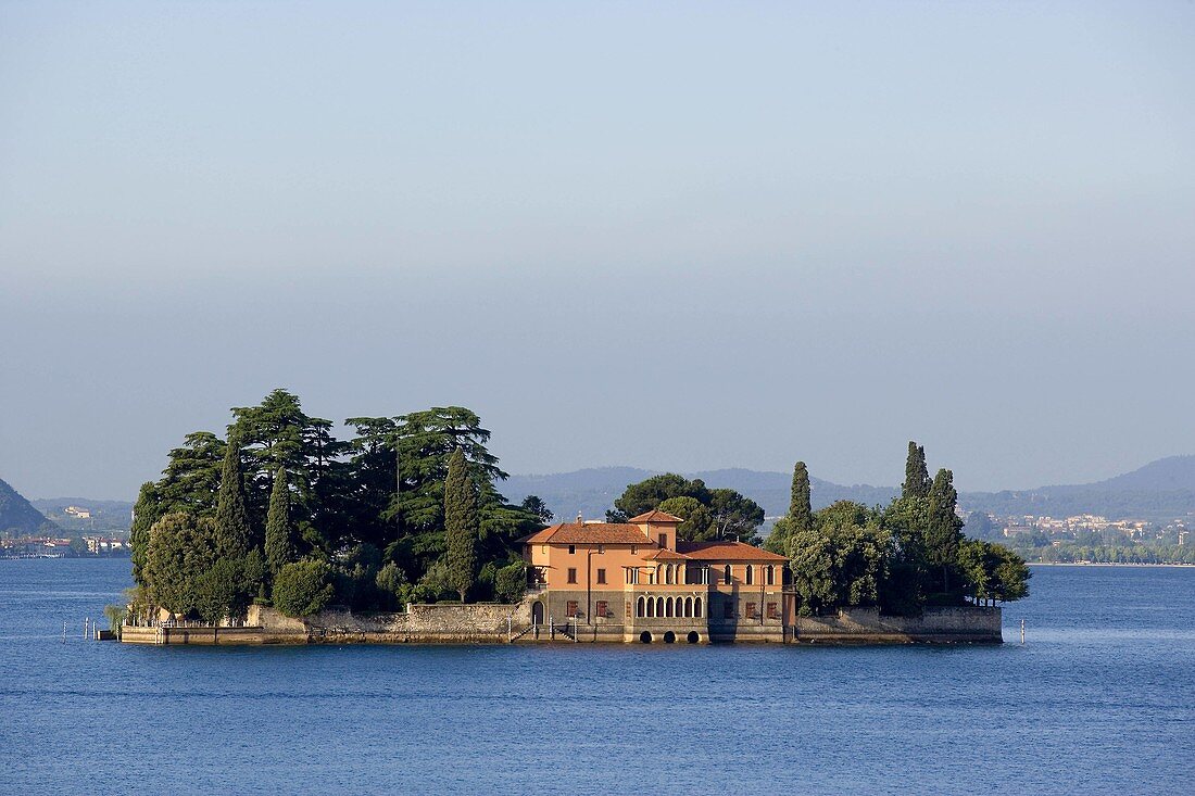 The Isola (island) di San Paolo. Iseo lake. Lombardia. Italy.