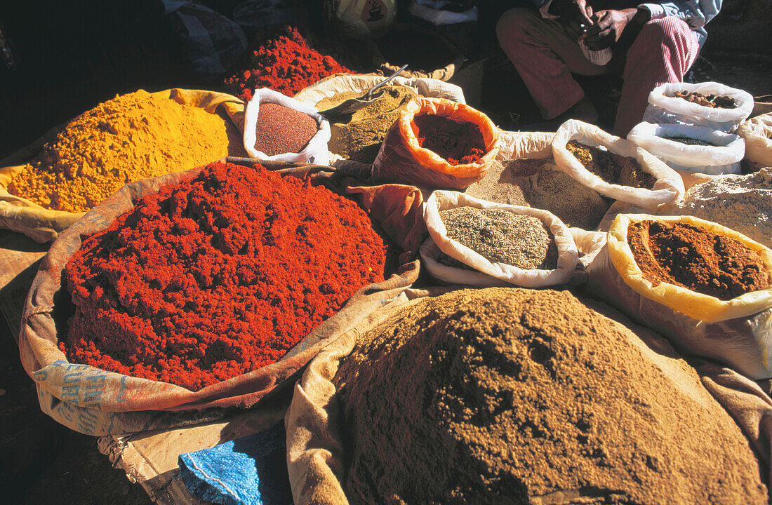 Spices market stall. Ouarzazate. Morocco