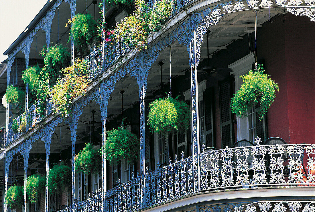 Iron cast balconies. New Orleans. Louisiana. USA