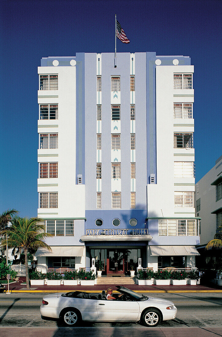 Convertible and hotel. Miami Beach. Florida. USA