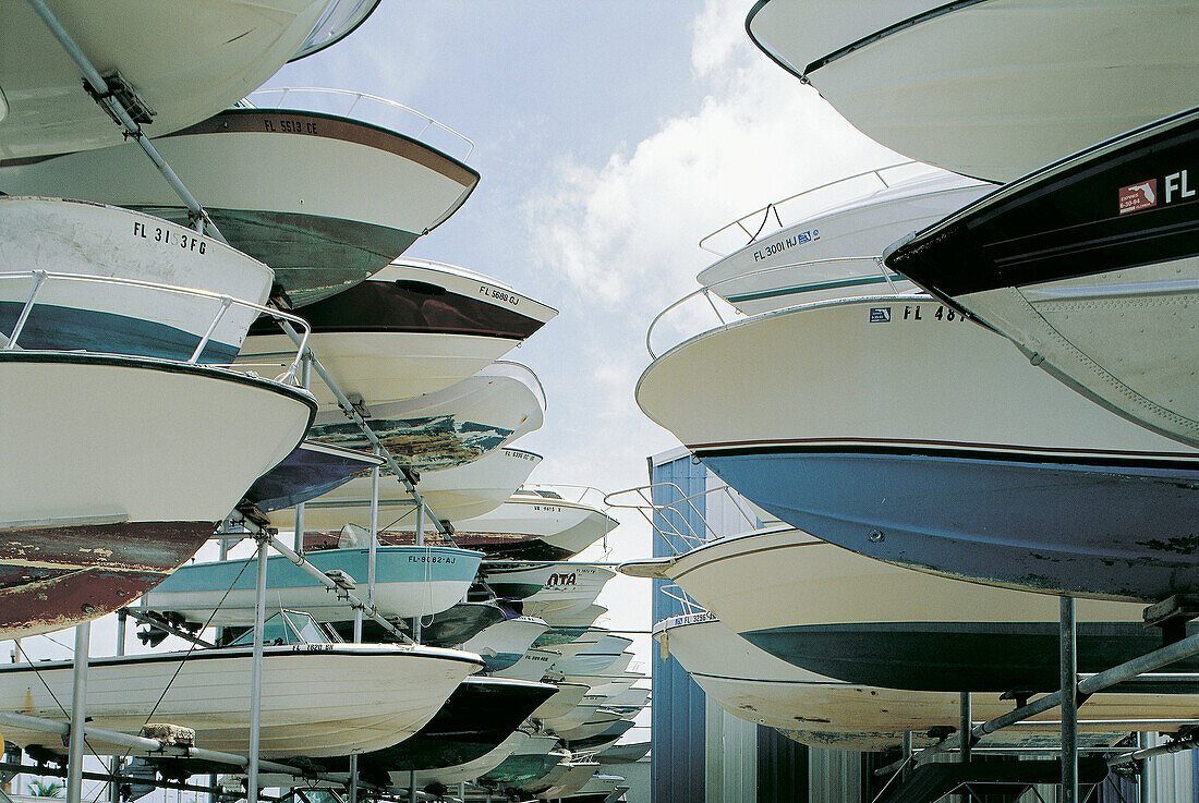 Boats parking lot. Key Largo. Florida. USA