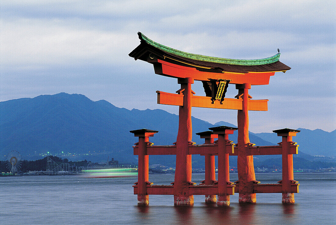 Torii (Temple Gate) in the sea. Miyajima island. Japan