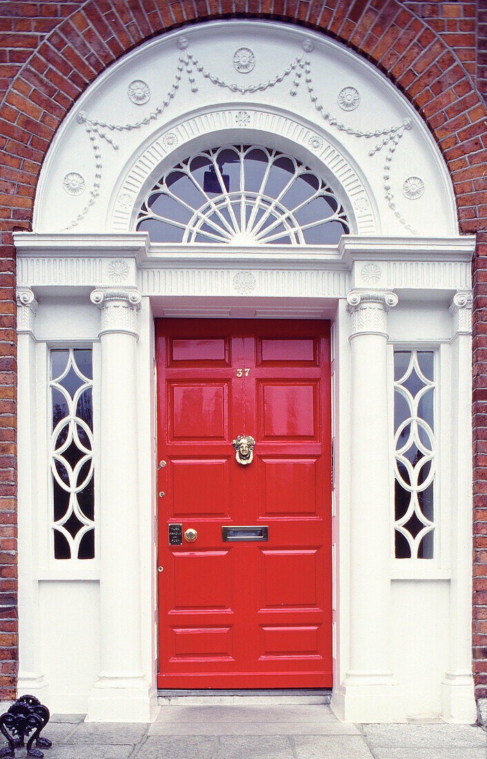 Georgian red door. Dublin. Ireland