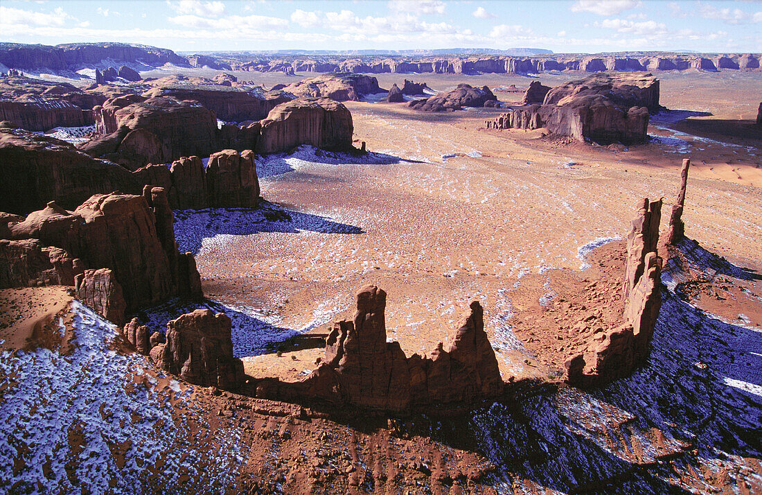 Aerial of Totem Pole. Monument Valley. Arizona-Utah. USA