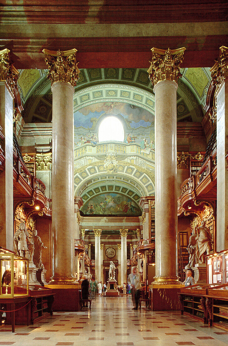 National Library hall. Vienna. Austria