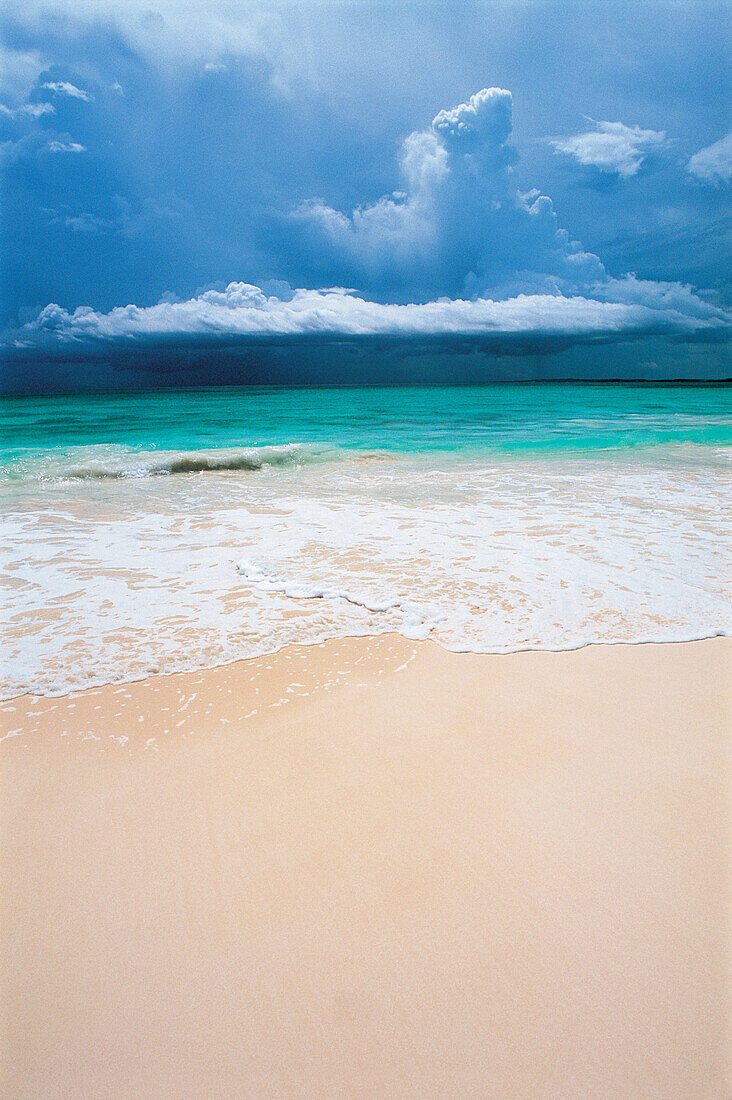 Beach and stormy sky. Bahamas