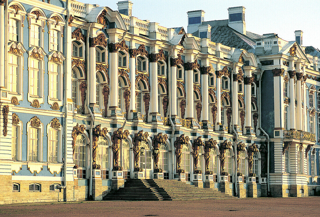 Catherine Palace main facade on park, Pushkin. St. Petersburg. Russia