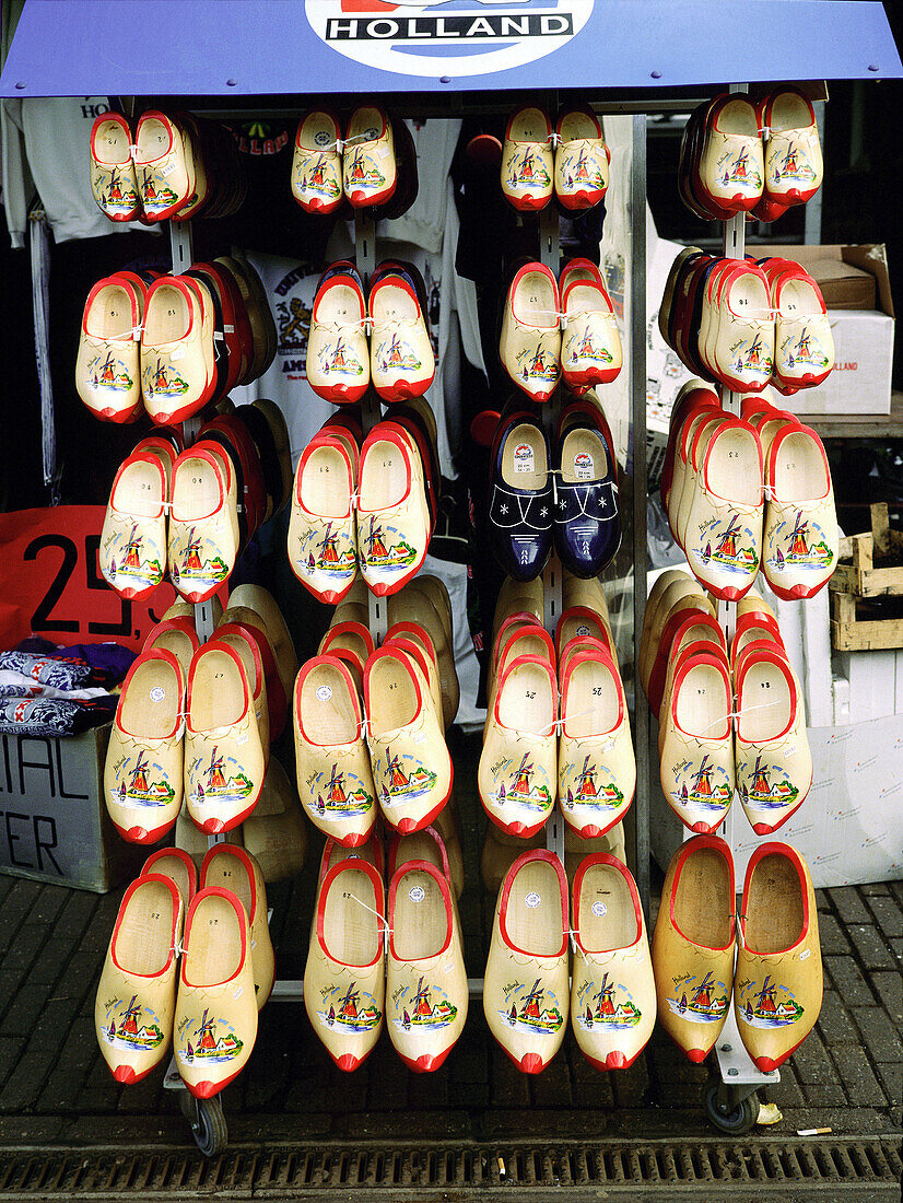 Decorated wooden shoes. Rotterdam. Holland