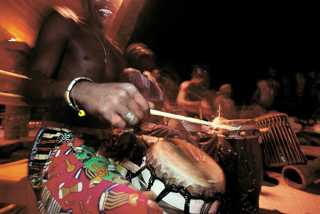 Musician playing drums. Senegal