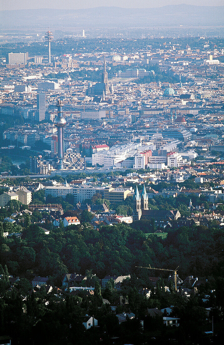 Vienna. Austria, overview from the TV tower.