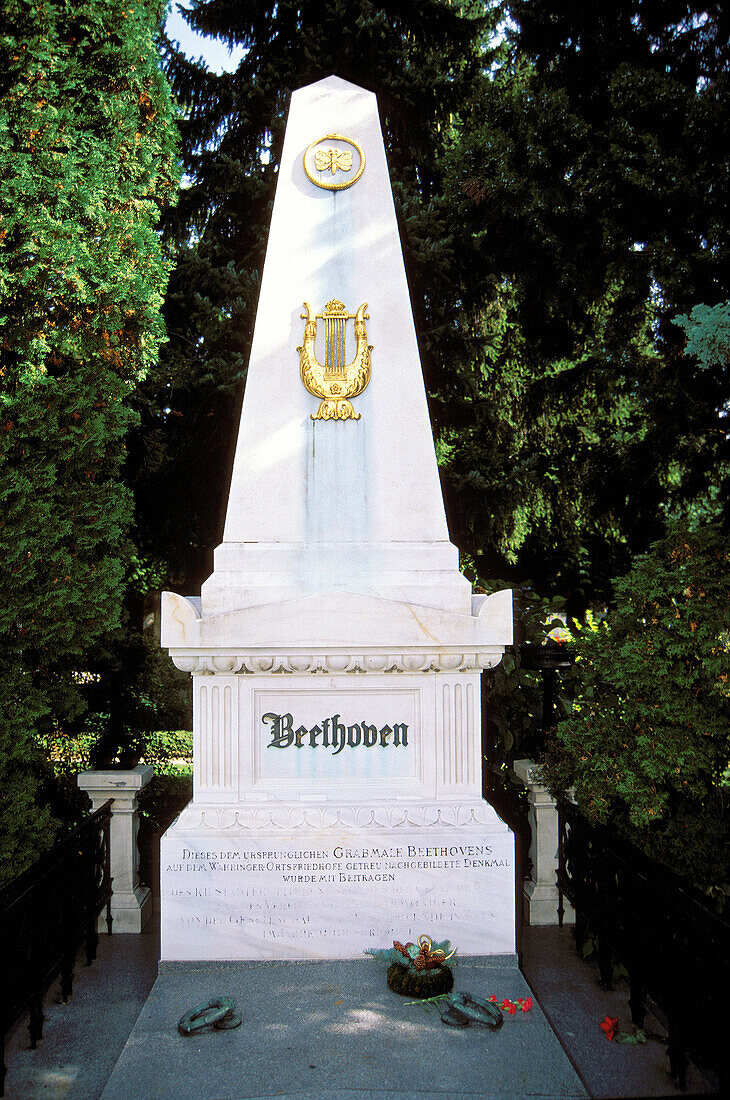 Grave of Beethoven. Zentralfriedhof cemetery. Vienna. Austria