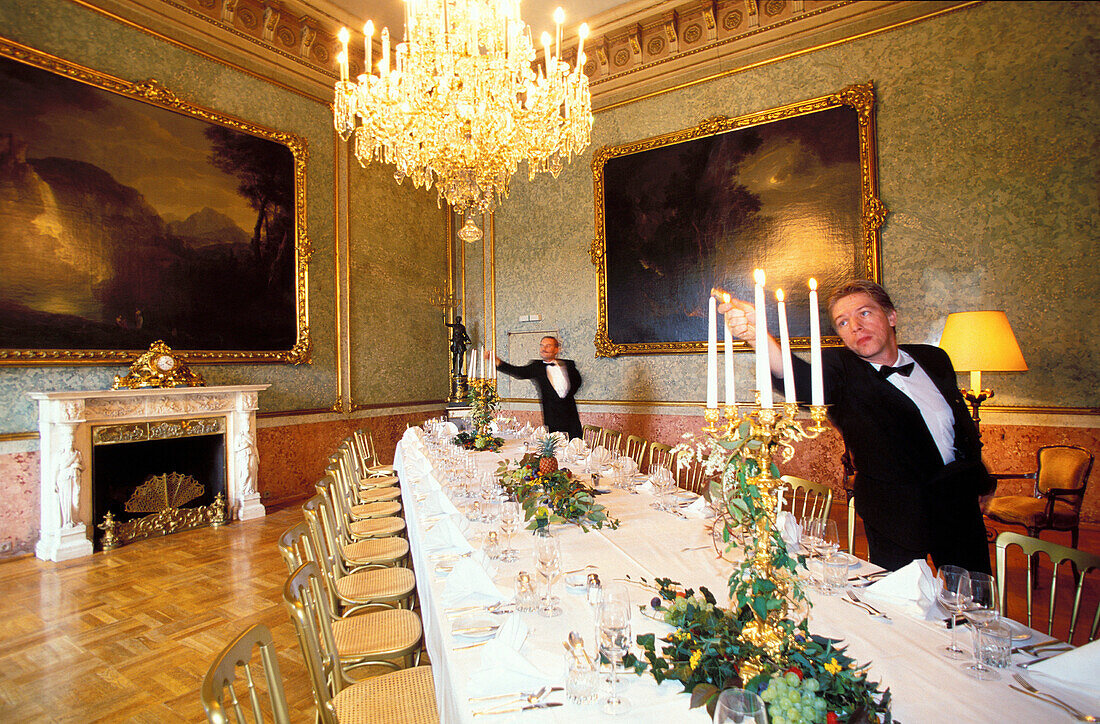Preparing a party at the Schwarzenberg Palace. Vienna. Austria