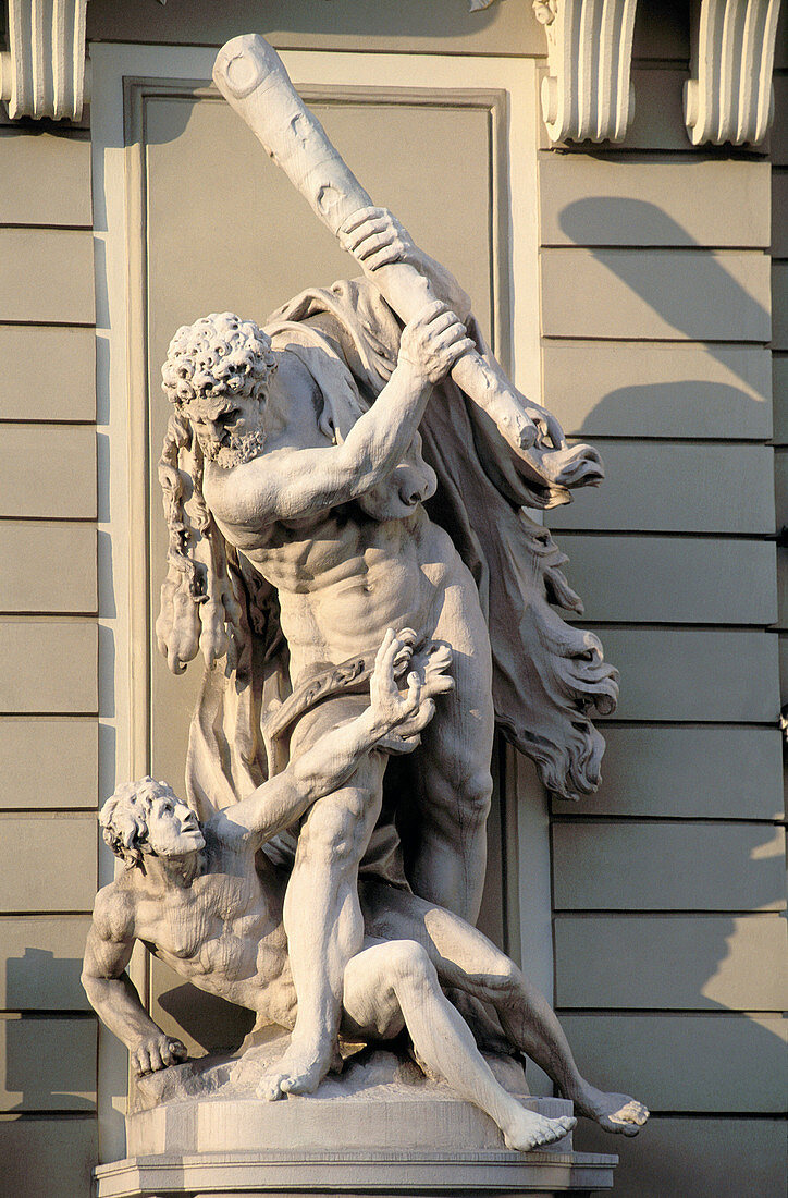 Statue at Hofburg gate. Michaelerplatz. Vienna. Austria