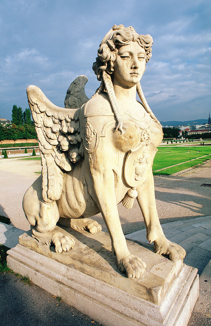 Sphinx at Belvedere Palace gardens. Vienna. Austria