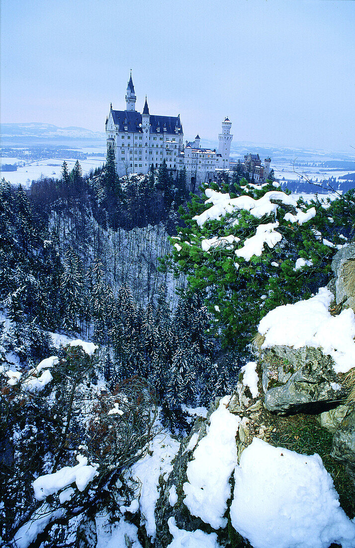 Neuschwanstein Castle in winter. Schwangau. Bavaria. Germany