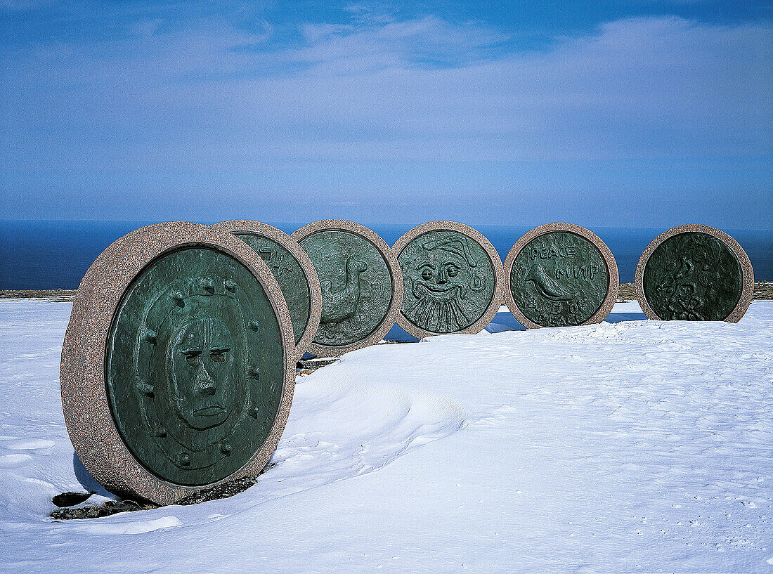 Landmark monument. North Cape. Norway