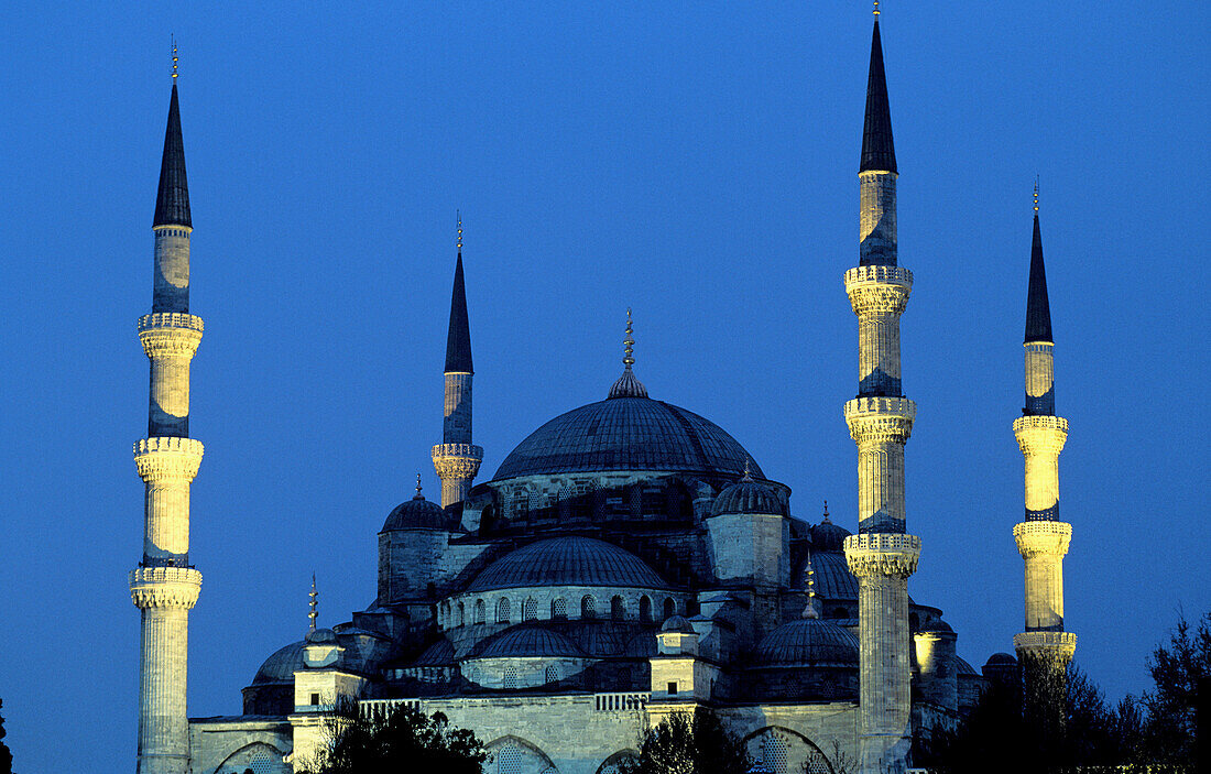 Blue Mosque at dusk. Istanbul. Turkey