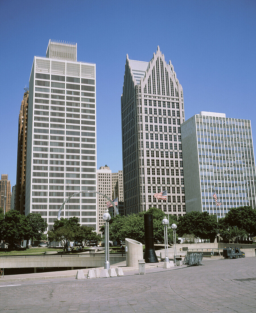 Hart Plaza. Down town. Detroit. Michigan. USA