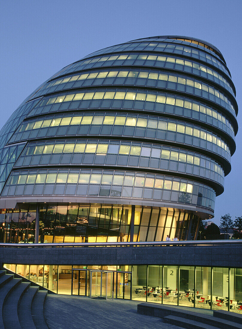 New City Hall at dusk. London. England