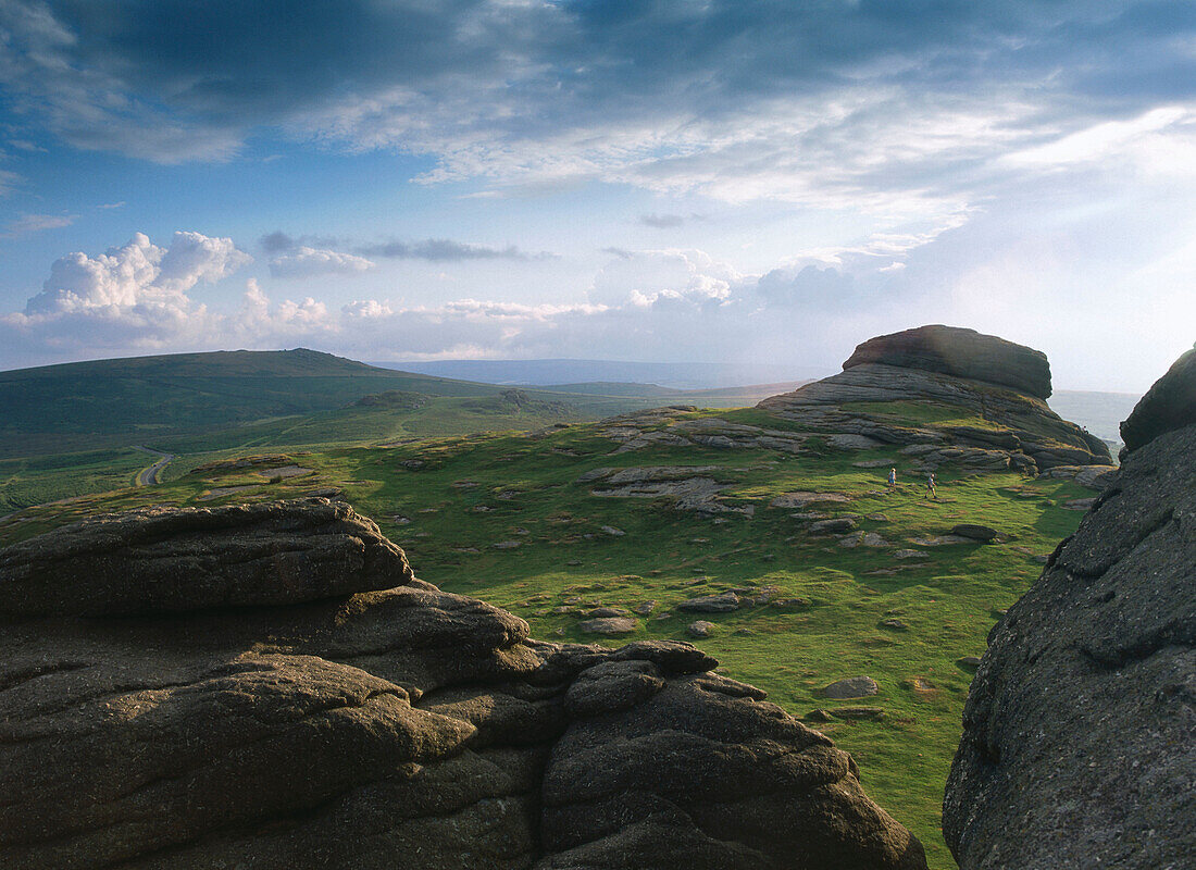 Landscape at Hay Tor (isolated weathered rock). Dartmoor. Devon. England