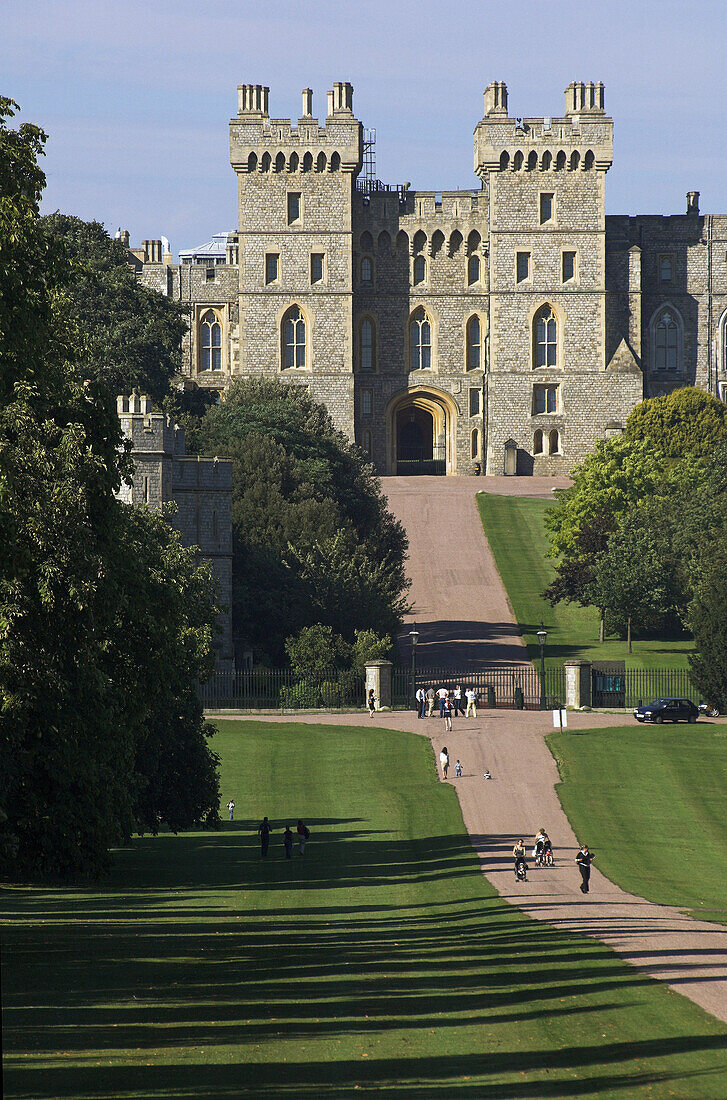 Europe, UK, GB, England, Berkshire, Windsor Castle from Long walk