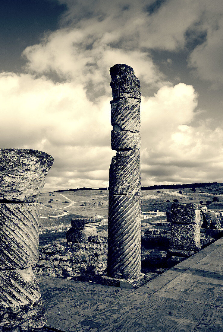 Segobriga archeological site. Roman ruins near Saelices. Cuenca province, Castilla-La Mancha. Spain