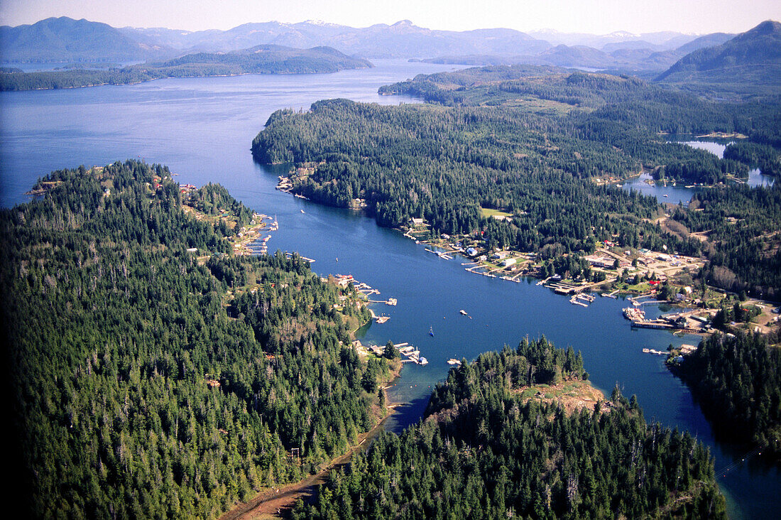 Lower Campbell Lake and John Hart Lake. Vancouver Island. British Columbia. Canada
