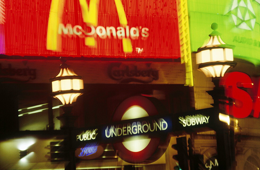 Underground in Piccadilly Circus. London. England
