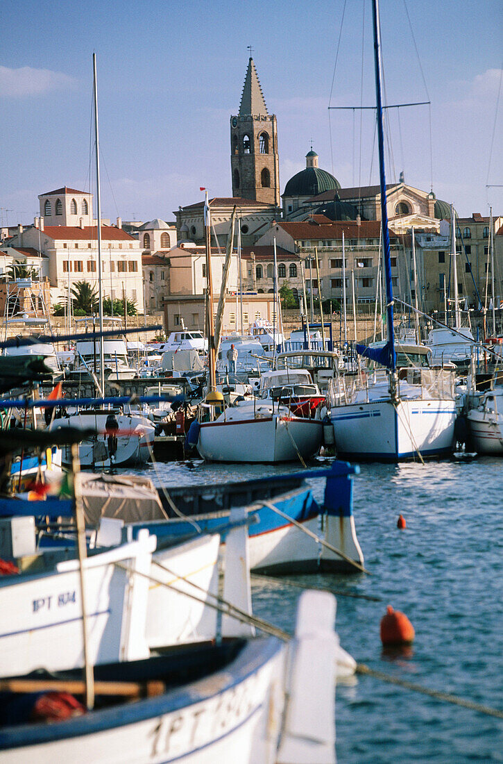 View of Alghero in Sardinia Island. Italy