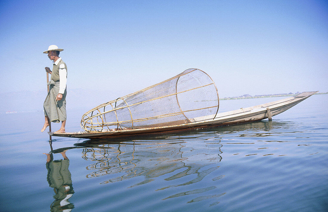 Fisherman in Inle Lake, Myanmar