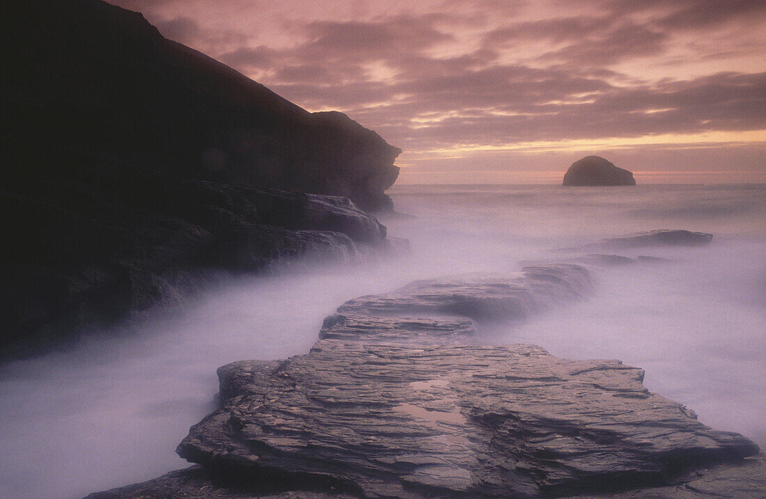 Trebarwith Strand in Cornwall. England