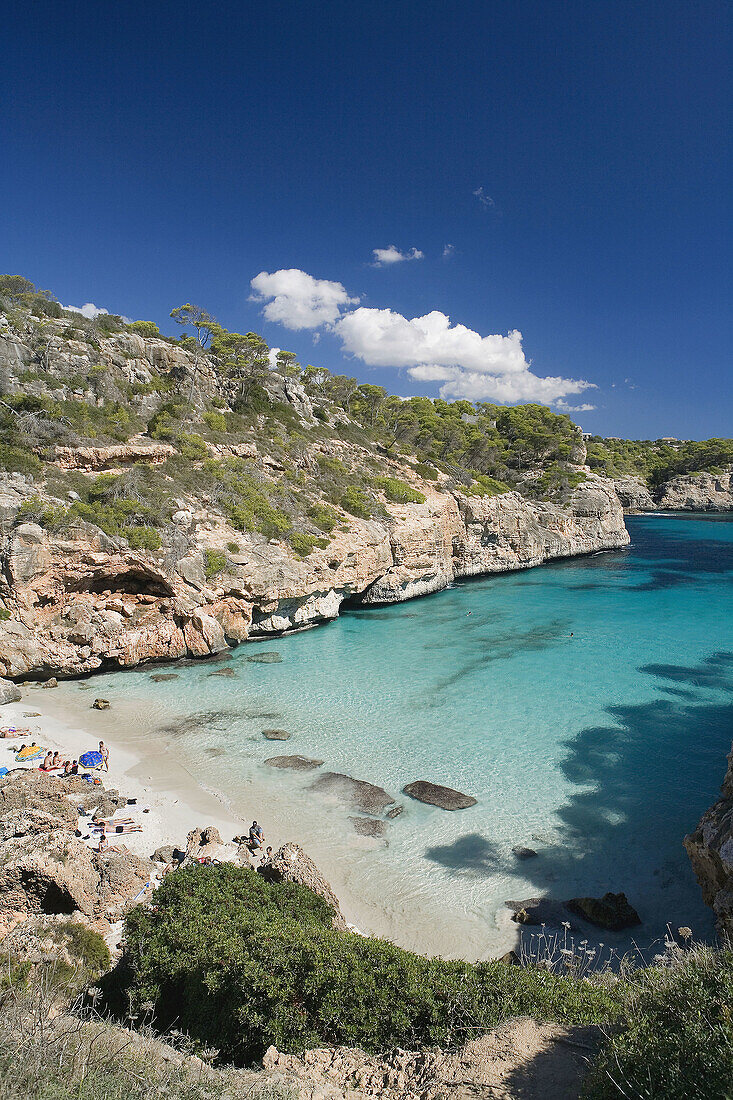 Caló des Moro, Cala s Almunia, Santanyí. Majorca, Balearic Islands. Spain