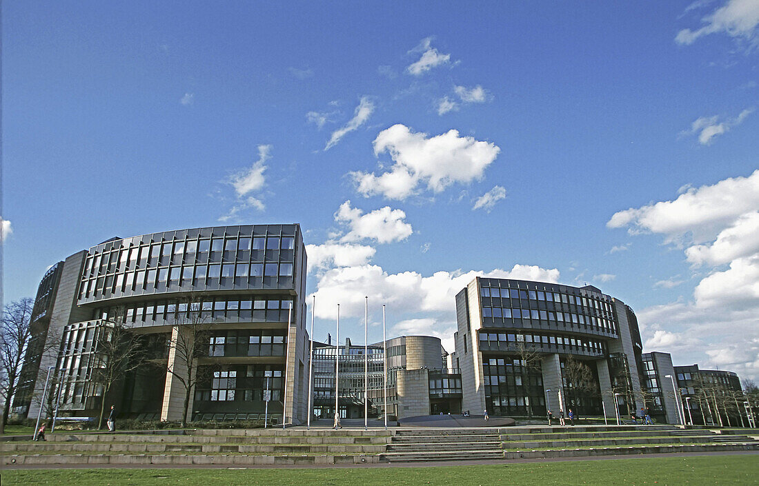Springtime view of North-Rhine-Westphalia parliament. Düsseldorf, North-Rhine-Westphalia, Germany