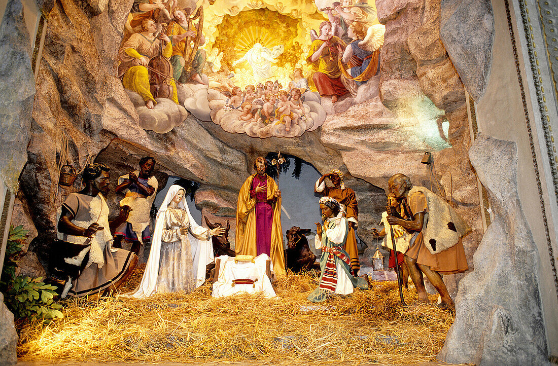 Nativity scene in San Giovanni in Laterano basilica, Rome. Lazio, Italy