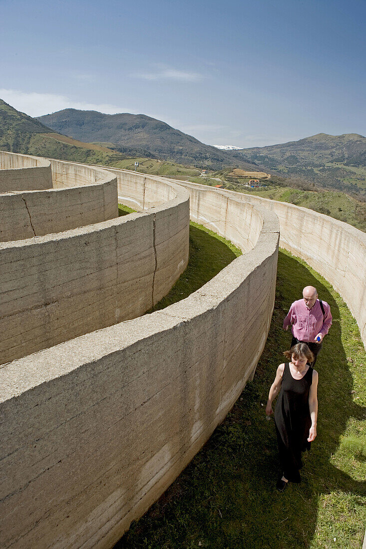 Labyrinth of Ariadne (1990) artwork by Italo Lanfredini 1990. Parco delle Madonie natural park area, Sicily, Italy