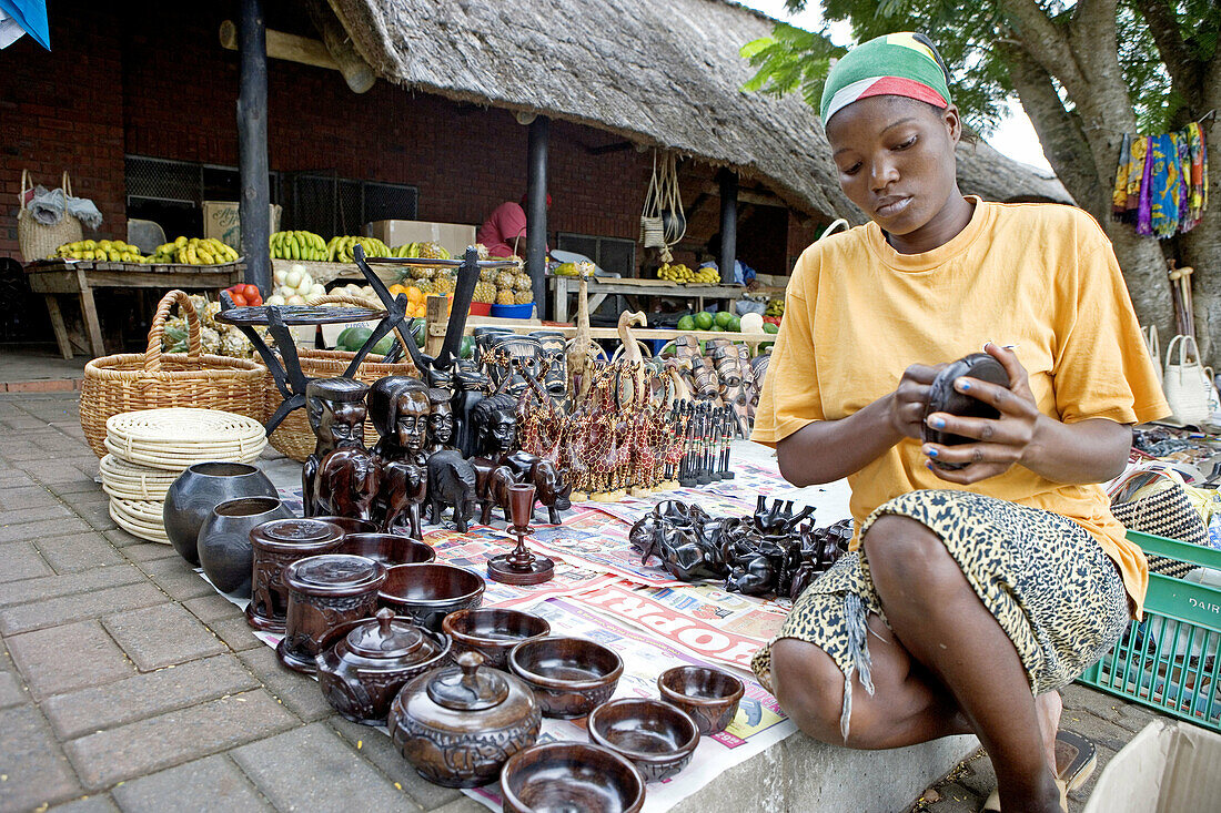 Traditional zulu craft center near Saint Lucia Park. Kwazulu-Natal province. South Africa