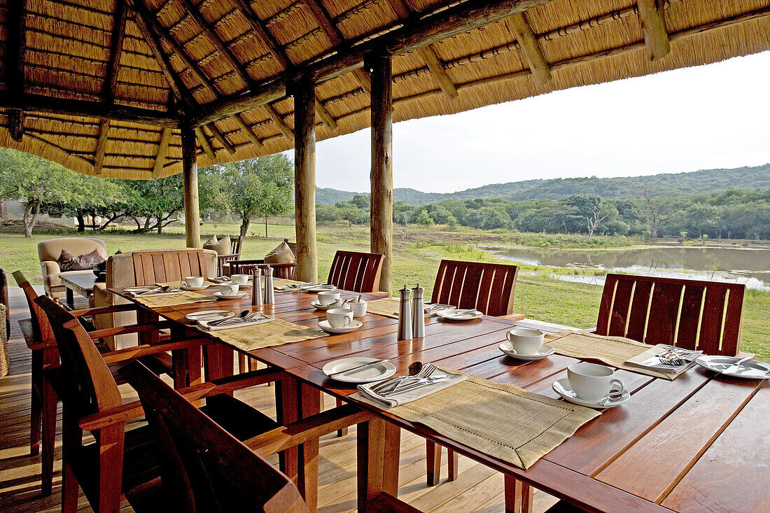 The luxurious Suza Lodge located in the private 17000 hectares Phinda park. Kwazulu-Natal province. South Africa