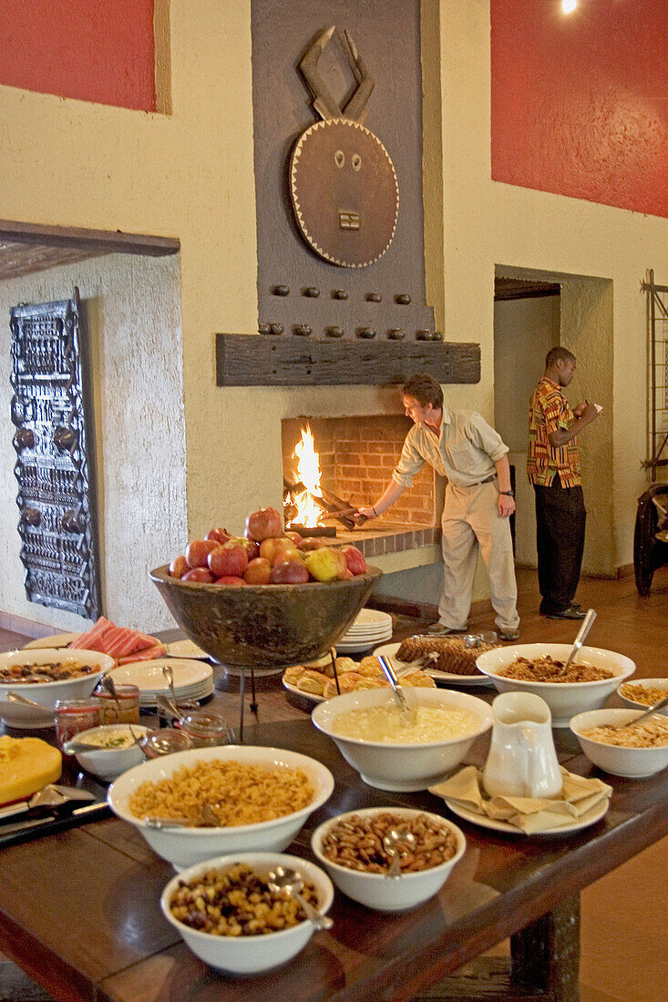 Dining room. The luxurious Phinda Lodge located in a private 17000 hectares private park. Kwazulu-Natal province. South Africa