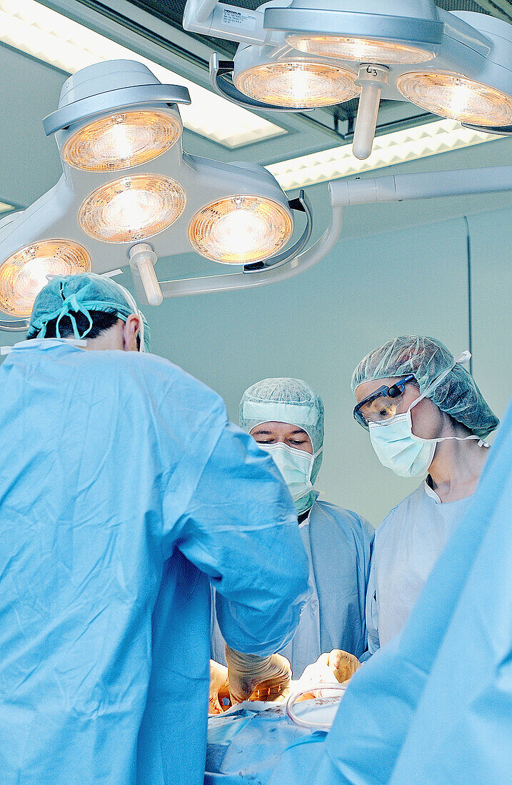 Surgeons at traumatology operating room of hospital