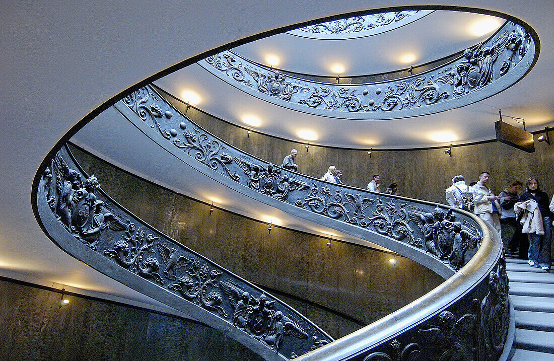Spiral stairs by Donato Bramante at Vatican Museums. Vatican City, Rome. Italy