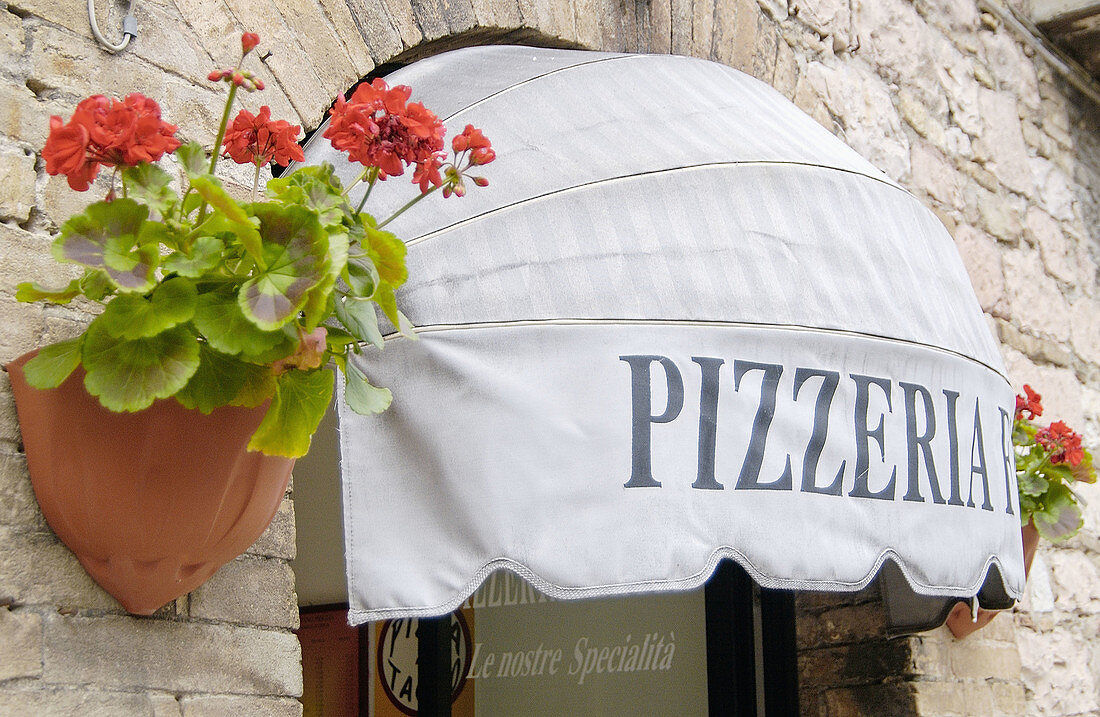 Pizzeria. Assisi. Umbrien, Italien