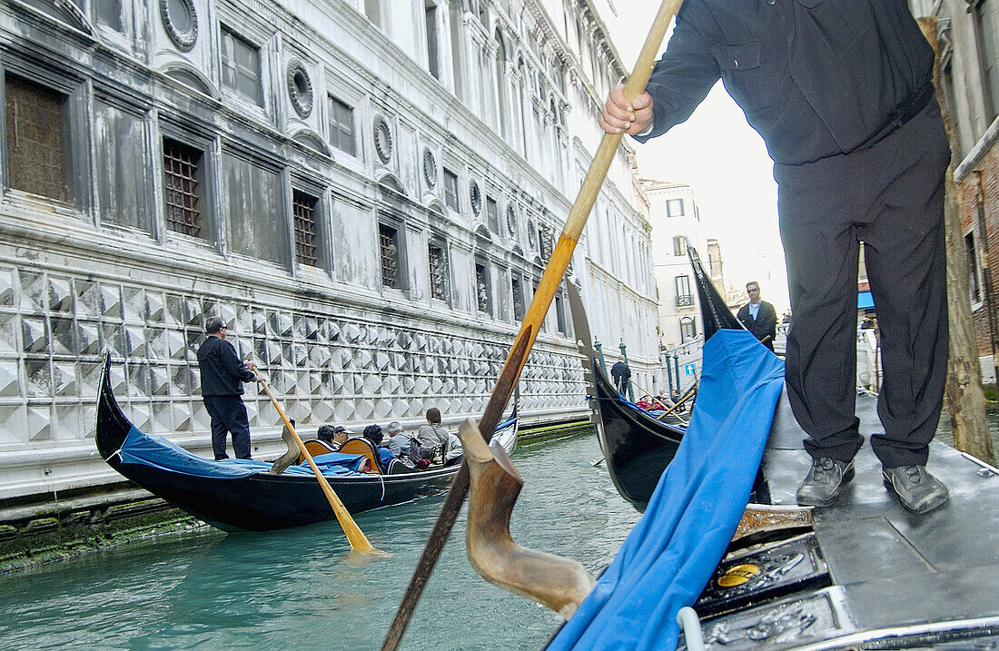 Gondolas. Rio di Palazzo. Venice. Italy