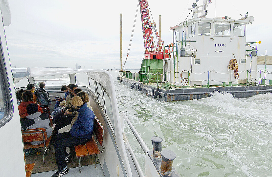 Boat from Fusina to Venice. Italy